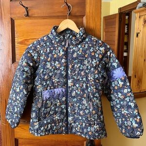 Patagonia Kids Floral Puffer Jacket - Navy and Orange